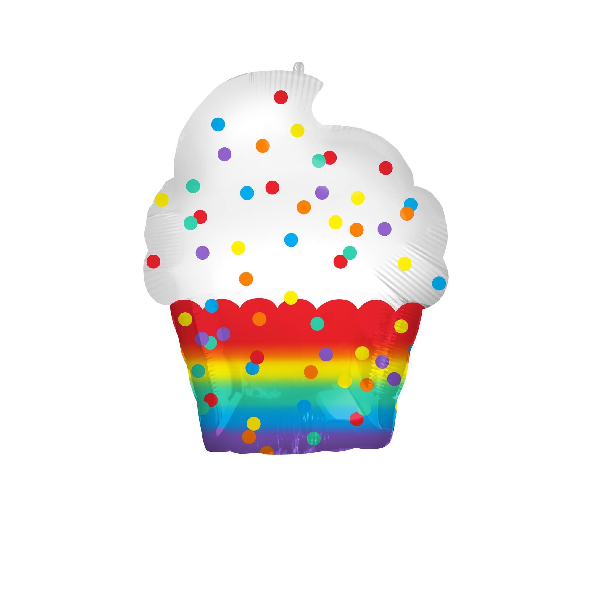 18" Happy Birthday Cupcake Foil Balloon